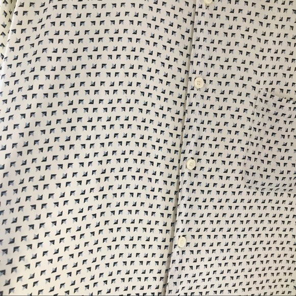 Linea Rosso Signature Cream & Navy Silk Rayon Button Down Shirt - Picture 2 of 8